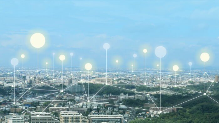 illustration of energy efficient town