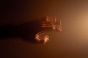 A shaking hand