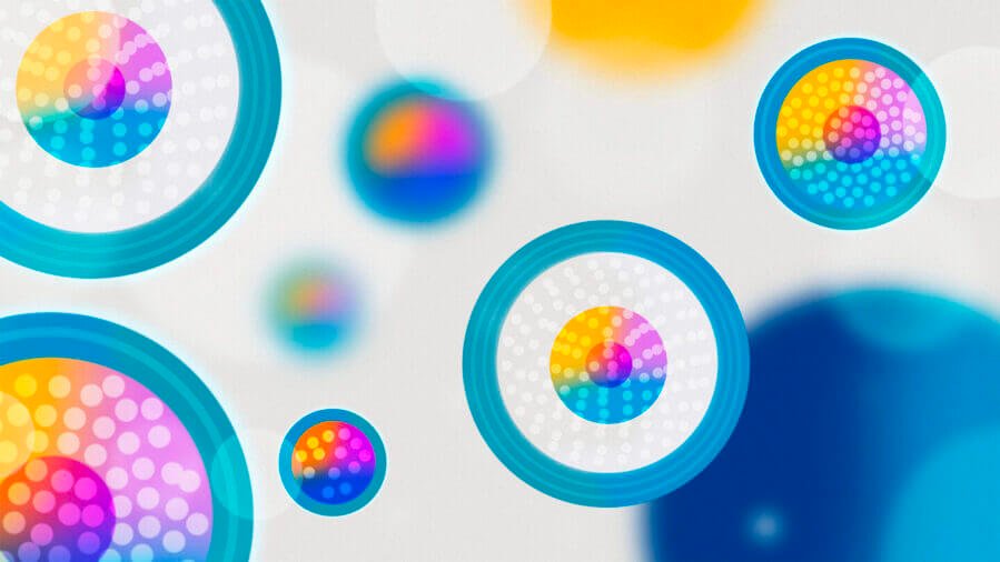 An artistic rendering of lipid nanoparticles showing multiple layers that take on different molecular arrangements, giving the particle varying properties. Jenny Nuss