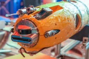 The Icefin underwater vehicle has sonar, chemical and biological sensors that help researchers characterize sub-ice environments.
