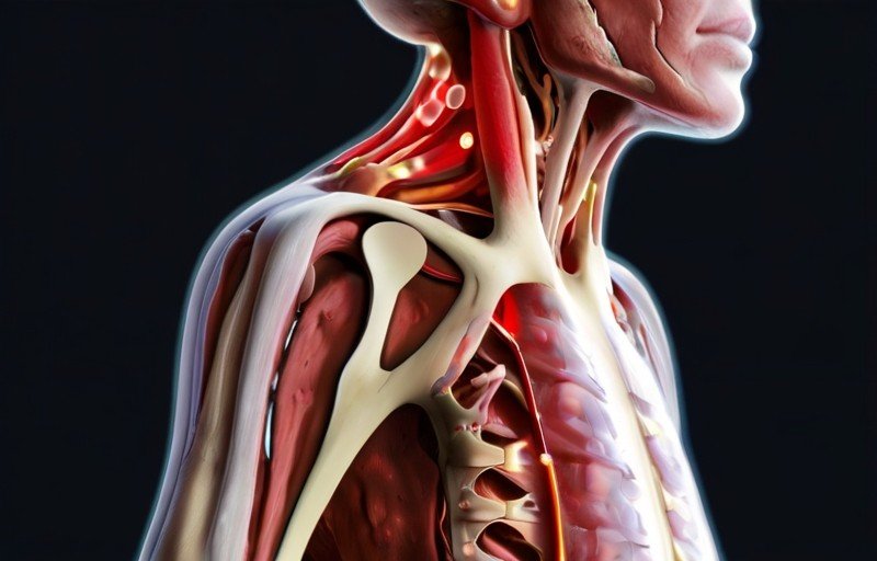 Illustration of a human body without skin