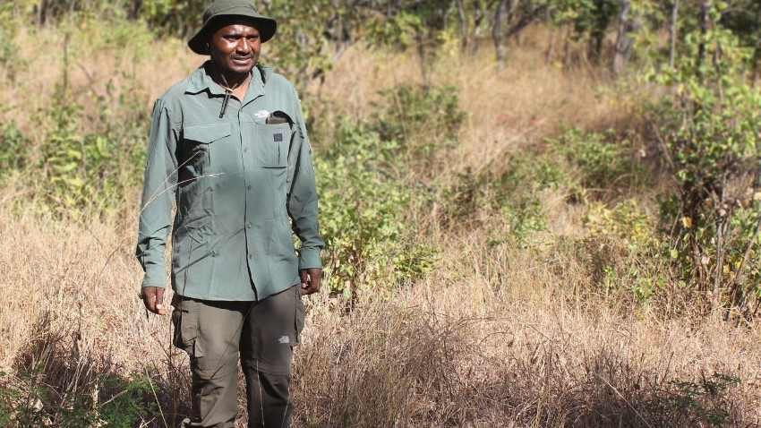 Gasto Lyakurwa, doctoral student in recreation, park, and tourism, management at Penn State, walks through land adjacent to Mkomazi National Park in Tanzania as he conducts research Credit: Provided by Gasto Lyakurwa. All Rights Reserved.