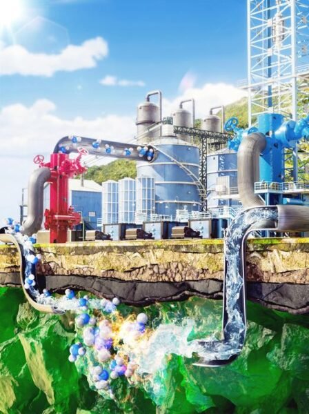 Researchers have developed a new method for producing ammonia—a vital chemical for the agriculture industry—without requiring energy input or releasing CO2. The process involves combining nitrogen-rich water with iron-rich rocks.