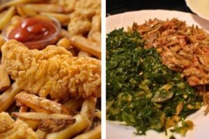 U.S. (left) vs African meal